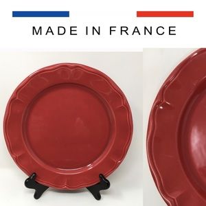 MADE IN FRANCE - 4 French Burgundy Dinner Plates